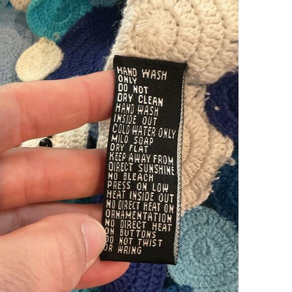 Vtg Michael Simon Embroidered Cardigan Sweater Crochet Christmas Snowman Novelty - Picture 8 of 9